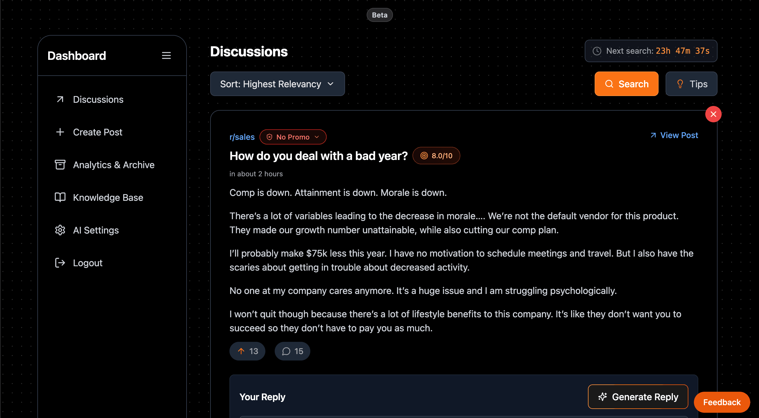 Dashboard slide 1